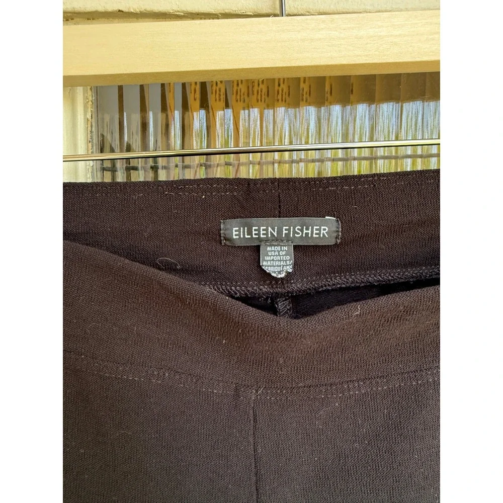 Eileen Fisher Black Viscose Stretch Ponte Straight Leg Pull On Pants Size XL